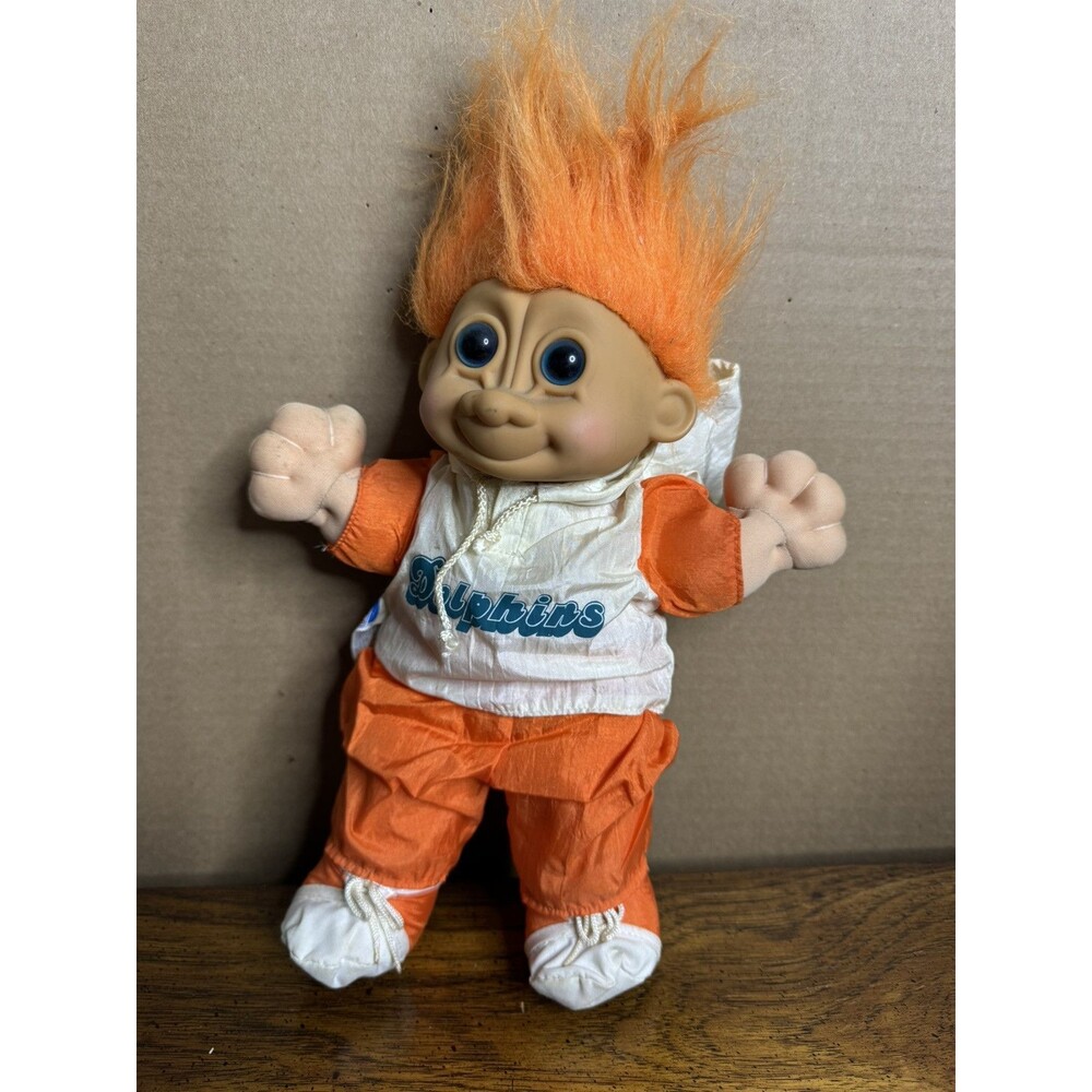 Vintage Russ 12" Plush Miami Dolphins NFL Team Troll Kidz Wind Breaker Football
